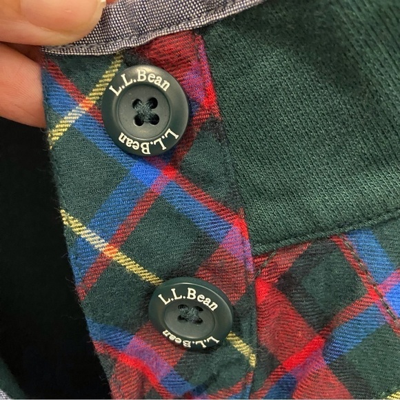 L.L. Bean Green Plaid Pullover Top - Picture 6 of 11
